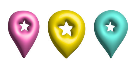 Set of 3d map pin Map marker pointer sign GPS and mapping tools Location pin symbol Pinpoint clipart...