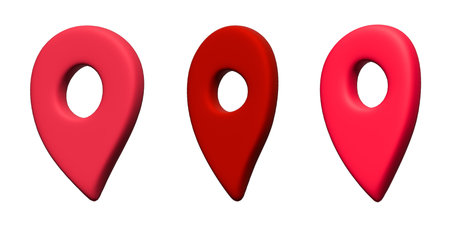 Set of 3d map pin Map marker pointer sign GPS and mapping tools Location pin symbol Pinpoint clipart...