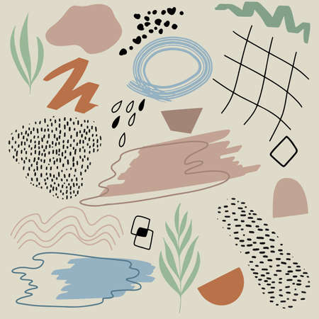 Isolated set of vector abstract shapes and lines for own projectsのイラスト素材