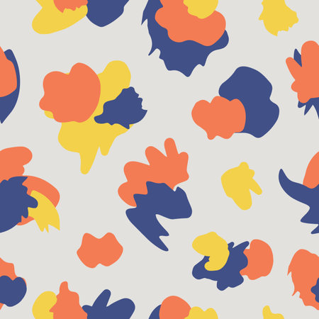 Hand drawn vector seamless pattern with random chaotic spots in modern styleのイラスト素材