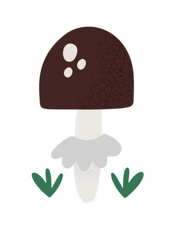 Cute little mushroom with skirt, isolated on white vector illustrationのイラスト素材