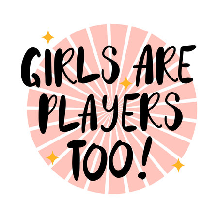 Girl power text lettering, concept of supporting women, poster or a print. Isolated hand drawn vector illustrationのイラスト素材