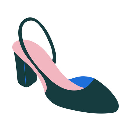 Women shoe with open heel, summer footwear. Isolated vector illustration in flat designのイラスト素材