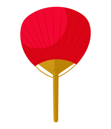 Traditional non-folding Japanese uchiwa fan, isolated vector illustrationのイラスト素材