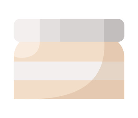 Hand or face cream, moisturizer or lotion jar in minimalistic flat design. Isolated on white background vector illustrationのイラスト素材