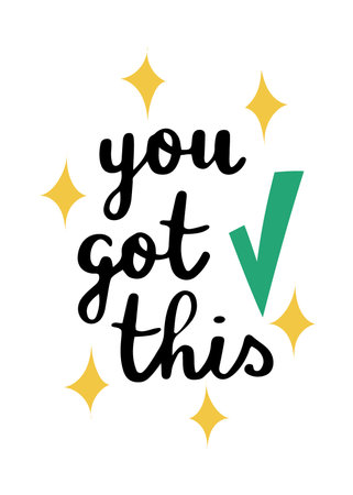 You got this. Inspirational hand written phrase. Positive saying. Hand drawn isolated vector illustrationのイラスト素材