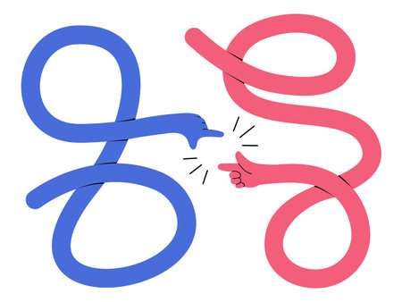 Funky long and curly hands making a perfect shot hands gesture. Frame hands. Hand drawn vector illustration, isolated on whiteのイラスト素材