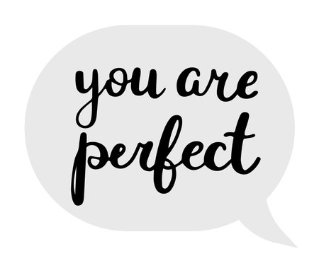 Self encouraging phrase, mental wellbeing and appreciation. Hand drawn calligraphic saying. Isolated vector illustrationのイラスト素材