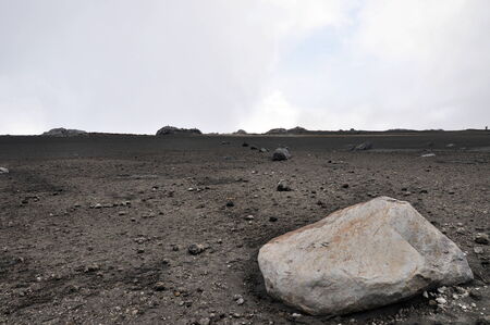 Moonlike landscape on a slope of volcano Ruizの写真素材