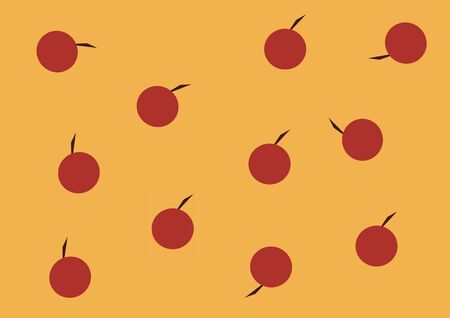 autumn apple illustration red orange textile backgroundの写真素材