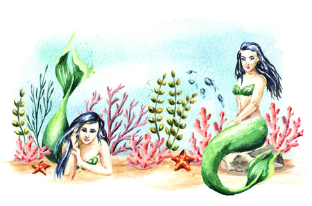 Watercolor hand drawn illustrationの写真素材