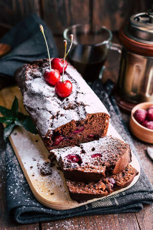 Chocolate muffin with homemade cakesの写真素材