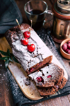 Chocolate muffin with homemade cakesの写真素材
