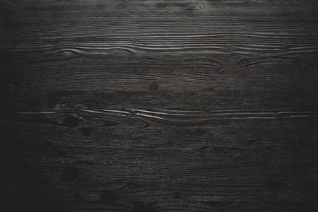 Total black wooden textured background, horizontal banner.の写真素材