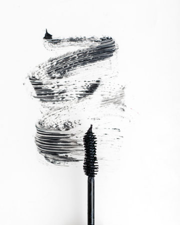 Black mascara on a white background