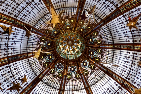 Christmas decoration in luxury Pairs Shopping Center Galeries Lafayetteのeditorial素材