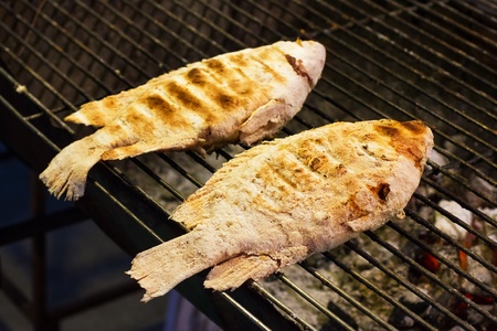 Seafood, grilled fish  asian cuisine の写真素材