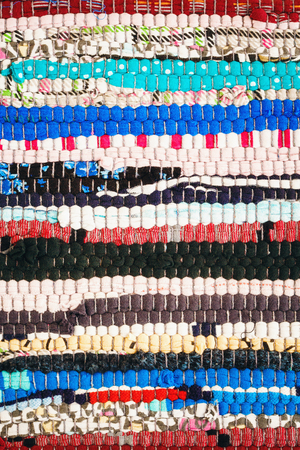 Colorful Fabric Striped Background, Indian Styleの写真素材