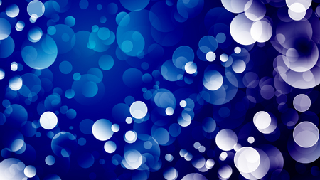 Blurred blue festive background with bokeh lights. Abstract wallpaper.の写真素材