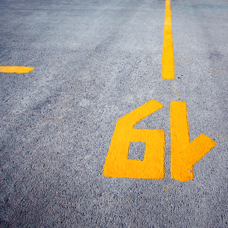 Gate layout on the asphalt in airport terminal, number 19  nineteenの写真素材