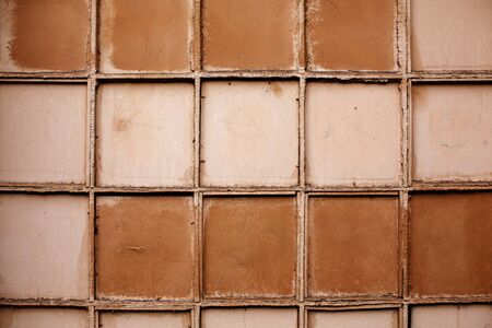 Abstract city space, checked wall outdoorsの写真素材