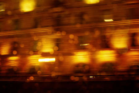 Defocused night city scene, abstract image of illuminationの写真素材