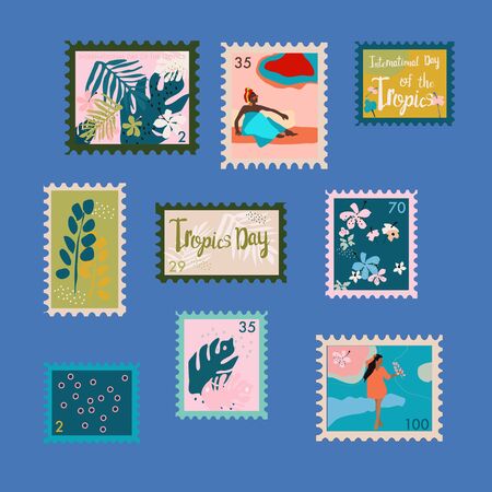 abstract, airmail, arabic, background, border, botanical, collection, communication, correspondence, dypsis, envelope, ethnic, floral, flower, garden, greeting, hello, indian, invitation, letter, lily, lotus flower, naive, natural, ornament, paper, philately, post office, postage, postal, postmark, print, scrapbook, stamp, sticker, summer, travel, vector, vintageのイラスト素材