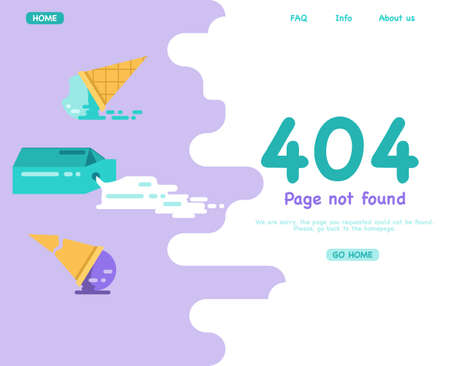 404 system error.Page not found. Banner or web template. Broken page. Support service. Spilled milk...