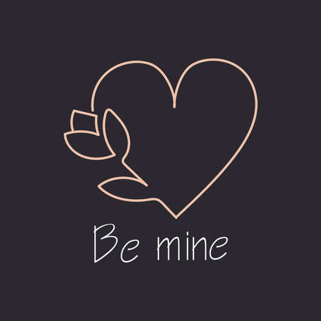 Simple minimalistic valentine's day greating card. WEdding day invitation. Simple love and relations design elementのイラスト素材