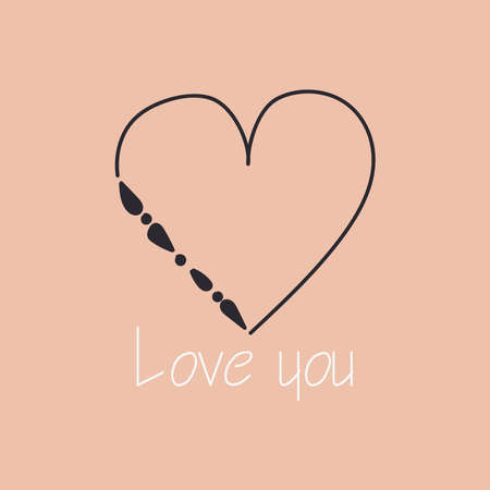 Simple minimalistic valentine's day greating card. WEdding day invitation. Simple love and relations design elementのイラスト素材