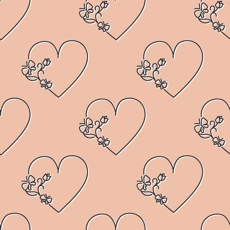 Valentine's day love hearts seamless pattern for wrapping paperのイラスト素材
