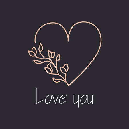 Simple minimalistic valentine's day greating card. WEdding day invitation. Simple love and relations design elementのイラスト素材