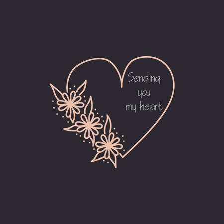 Simple minimalistic valentine's day greating card. WEdding day invitation. Simple love and relations design elementのイラスト素材