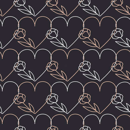 Valentine's day love hearts seamless pattern for wrapping paperのイラスト素材