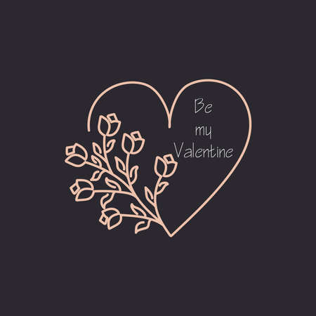 Simple minimalistic valentine's day greating card. WEdding day invitation. Simple love and relations design elementのイラスト素材