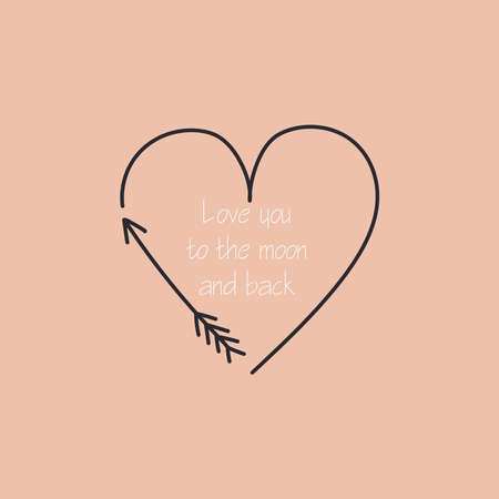 Simple minimalistic valentine's day greating card. WEdding day invitation. Simple love and relations design elementのイラスト素材