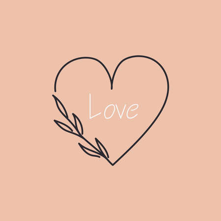 Simple minimalistic valentine's day greating card. WEdding day invitation. Simple love and relations design elementのイラスト素材