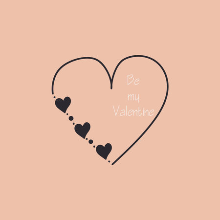 Simple minimalistic valentine's day greating card. WEdding day invitation. Simple love and relations design elementのイラスト素材