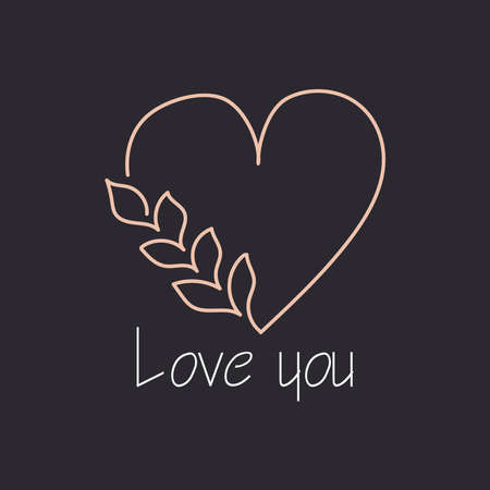 Simple minimalistic valentine's day greating card. WEdding day invitation. Simple love and relations design elementのイラスト素材