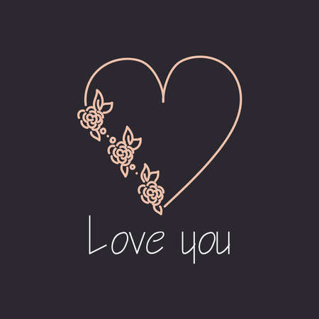 Simple minimalistic valentine's day greating card. WEdding day invitation. Simple love and relations design elementのイラスト素材