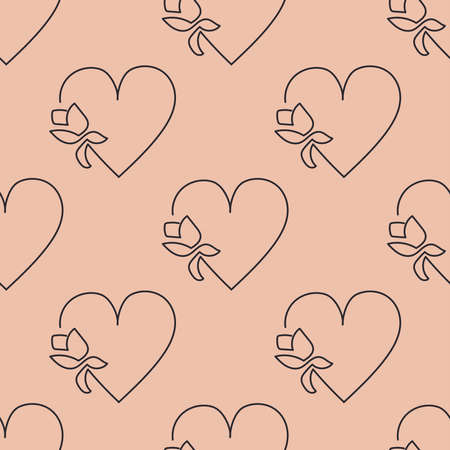 Valentine's day love hearts seamless pattern for wrapping paperのイラスト素材