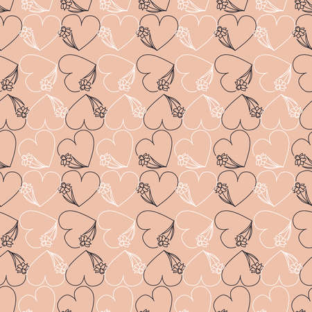 Valentine's day love hearts seamless pattern for wrapping paperのイラスト素材