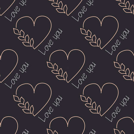 Valentine's day love hearts seamless pattern for wrapping paperのイラスト素材