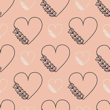 Valentine's day love hearts seamless pattern for wrapping paperのイラスト素材