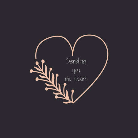 Simple minimalistic valentine's day greating card. WEdding day invitation. Simple love and relations design elementのイラスト素材