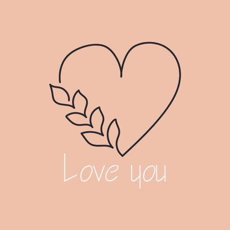 Simple minimalistic valentine's day greating card. WEdding day invitation. Simple love and relations design elementのイラスト素材