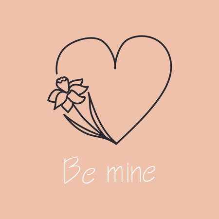 Simple minimalistic valentine's day greating card. WEdding day invitation. Simple love and relations design elementのイラスト素材