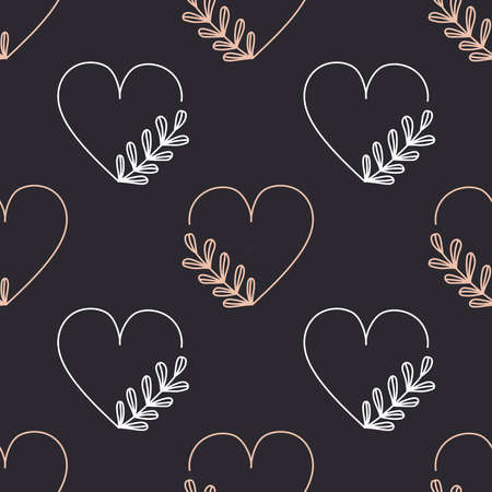 Valentine's day love hearts seamless pattern for wrapping paperのイラスト素材