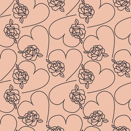 Valentine's day love hearts seamless pattern for wrapping paperのイラスト素材