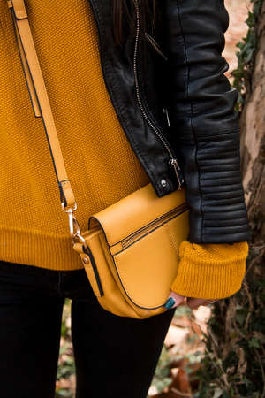 Stylish girl in autumnの写真素材